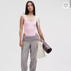 NWT Lululemon Nulu Mesh Scoop Back Sleeveless Bodysuit Pink Organza Size Small